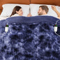greenoak Heated Electric Blanket Throw, Faux Fur Sherpa Heating Blanket for Sofa Bed, Warm Winter Gifts for Dad/Grandma, Heater Lap Blankets 5-Position Timer &10 Heating Levels 84'*90" Cobalt