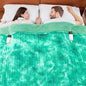 greenoak Heated Electric Blanket Throw, Faux Fur Sherpa Heating Blanket for Sofa Bed, Warm Winter Gifts for Women/Her, Heater Lap Blankets 5-Position Timer &10 Heating Levels 84''*90" Aqua