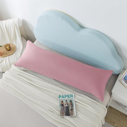 Ubauba Memory Foam Body Pillow with Cover, Full Large Body Pillows Insert for Adults with Envelope Closure Pillowcase, Firm & Fluffy Long Bed Pillows for Sleeping (20x54 inch, Pink)