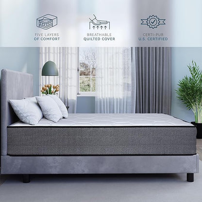 DreamSphere 14-inch Queen Hybrid Mattress, Medium Firm Gel Memory Foam Mattress, CertiPUR-US Certified, Mattress in a Box, Queen Mattress