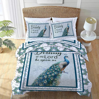 Peacock Bedding Set 3 Pieces King Size Peacock Duvet Cover Comforter Cover Sets with 2 Pillowcases for Boys Girls Teens Women