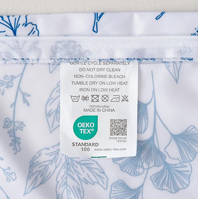 Blue Floral Duvet Cover Queen Size Botanical Romantic Flower Bedding Set Kids Girls Women Spring Aesthetic Reversible Leaves Soft Breathable Microfiber Comforter Cover 3Pcs with 2 Pillowcases