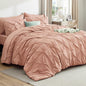 Bedsure King Size Comforter Set Dusty Pink - Bed in a Bag Bedding Set 7 Pieces, GentleSoft™ Pintuck Bed Set Gift for Family, Pinch Pleat Dusty Pink Comforter with Sheets, Pillowcases & Shams