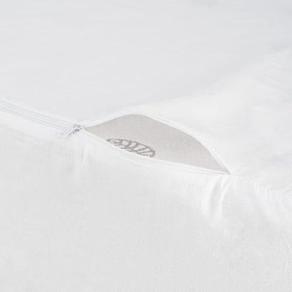 CirclesHome Wedge Pillow Cover 100% Cotton, Zippered Wedge Pillow Case Protector, Soft, Hypoallergenic & Breathable - 25x26x10”