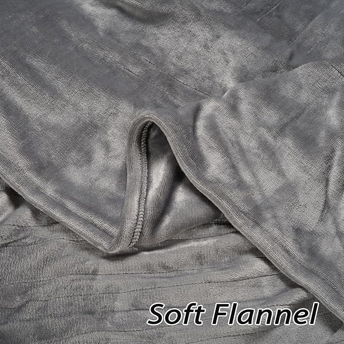 Electric Heated Blanket Full Size 72”x84”,Cozy Soft Warmth with 5 Heating Settings 10 Hours Auto-Off, Long Cord Energy-Saving, for Bed, Fast Heating Machine Washable, Light Gray