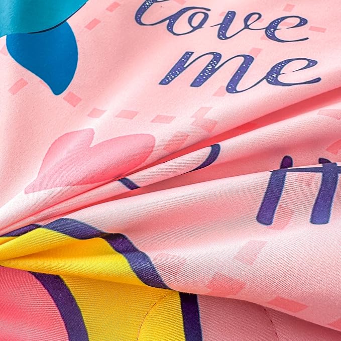 MWMWMW 5 Pcs Pink Dinosaur Comforter Set Queen, Pink Bedding Set Queen for Girls, Rainbow Dinosaur Bedding Sets for Girls Kids with 1 Comforter, 1 Flat Sheet, 1 Fitted Sheet and 2 Pillowcases