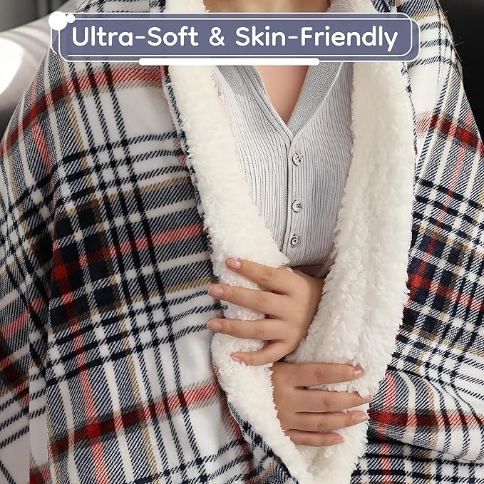 Electric Heated Blanket Full Size - 72"x84", Soft Flannel Heating Blanket, 10 Heating Levels, 1-12 H Auto Shut Off, Breathable Warm and Washable for Bed, Nordic