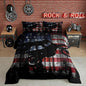 American Flag Comforter Set King Size Boys Dirt Bike Racing Motocross Rider Bedding Set Kids Teens Men Rustic Farmhouse Wooden Quilt Set Retro Black Pine Tree Silhouette Duvet Insert 3pcs