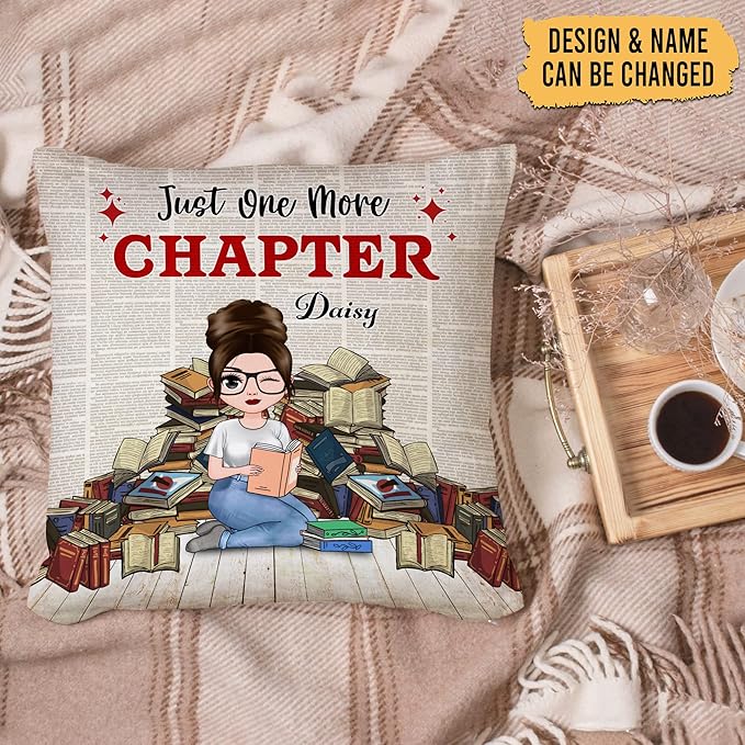 Hyturtle Personalized Funny Book Pillow (Insert Included) Gifts for Girl Women - Book Lover Gifts - Birthday Gifts for Book Lovers Librarian - Custom Name Sofa Couch Cushion Home Decor Pillow