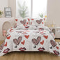 Caressma Heart Print Comforter Set King Size, Lips Print Love Teens Romantic Comforter Set for Girls, Red and Leopard Sexy Heart Pattern Bedding Comforter Set for Valentine's Day