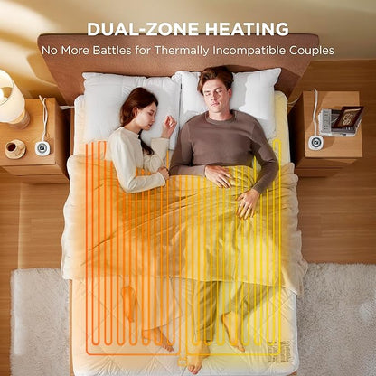 Bedsure Heated Mattress Pad King - Bed Warmer with Memory & Preheat Functions, 12-Hour Auto Off & 10 Heat Settings, Dual Controllers, Fast Heating, Brushed Electric Mattress Pad King, 78"x80"