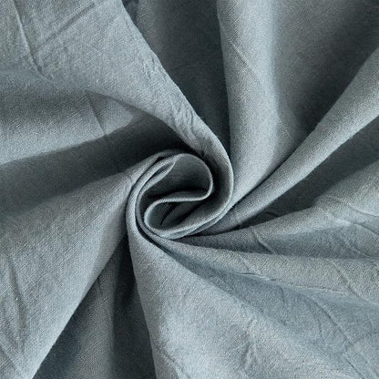 Light Blue Duvet Cover Queen, 100% Washed Cotton Linen Like Textured 3 Pieces Bedding Set, Solid Color Simple Style Luxury Relaxed Feel Natural Wrinkled Breathable Soft Comfy (Light Blue, Queen)