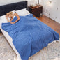 Heated Throw Heating Blanket Electric Throw Size 50" x 60" with 5 Levels Heating & 3Hs Auto Off, Microplush Flannel & Warm Sherpa, Machine Washable, Great Christmas Birthday Gifts, Denim Blue