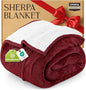 Utopia Bedding Sherpa Blanket King Size (Red, 90x102 Inches) - Soft Lightweight Plush Fleece Reversible Blanket for Bed, Sofa, Couch, Camping and Travel