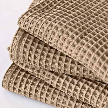 Premium Waffle Blanket Twin Size Brown - Premium Quality, 100% Turkish Cotton, Light and Airy Waffle Weave All-Season Quilt - Luxury Decorative Bedspread (Brown, Twin 63" x 91" Inch)
