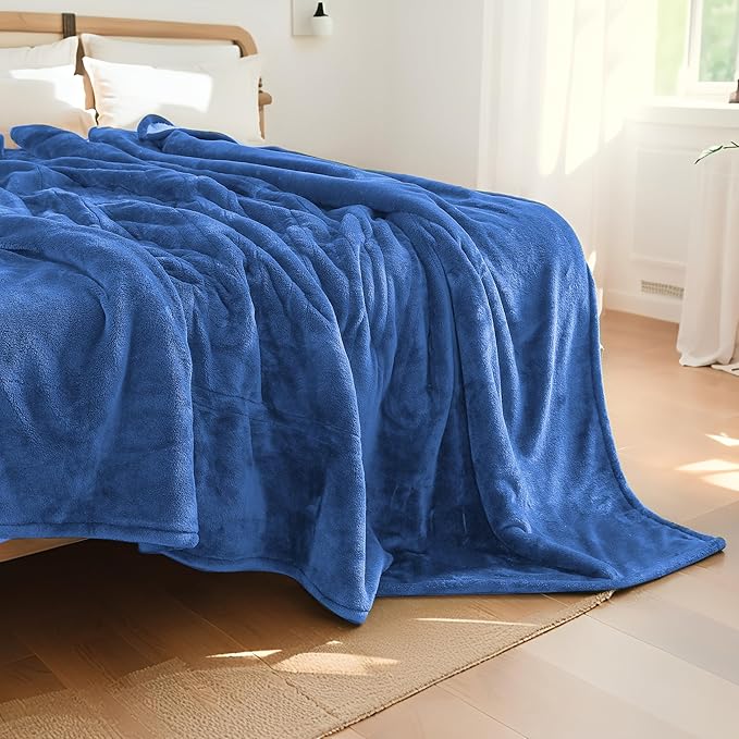 Electric Heated Blanket Queen Size 84"x90", Dual Controllers, Cozy Large Oversized, 5 Heating Levels & 10 Hours Auto Off, Cozy for Bed, Sofa, & Office, Machine Washable, Denim Blue