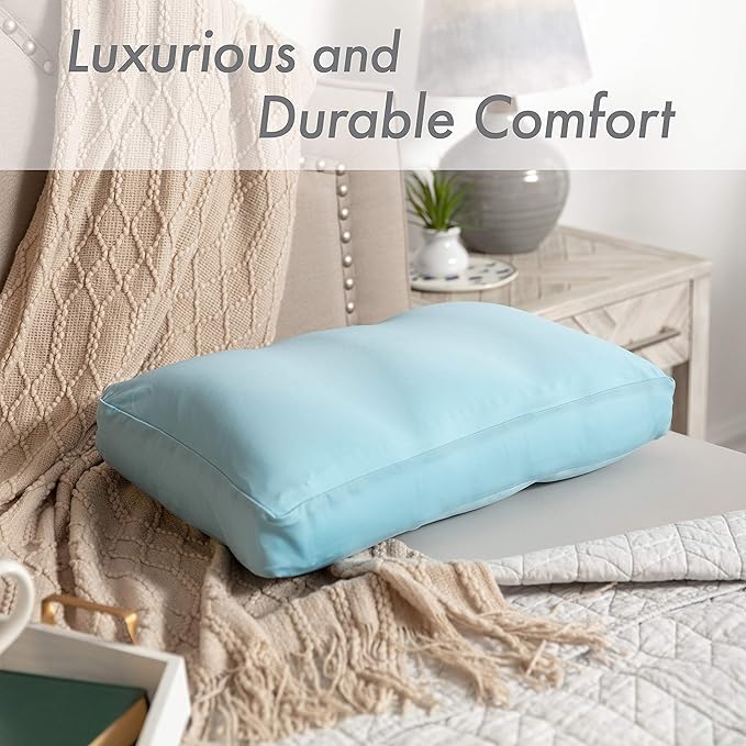 Cover Only for Premium Microbead Bed Pillow, Large Extra Smooth - Ultra Comfortable Sleep with Silk Like Anti Aging Cover 85% Spandex/ 15% Nylon Breathable, Cooling Sweet Baby Blue