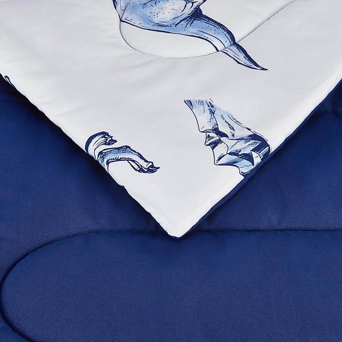 Amazon Basics 2 Piece Soft Microfiber Kid's Comforter and Pillow Sham Set, Twin, Dinosaurs, Animal Print
