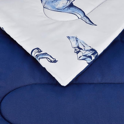 Amazon Basics 2 Piece Soft Microfiber Kid's Comforter and Pillow Sham Set, Twin, Dinosaurs, Animal Print