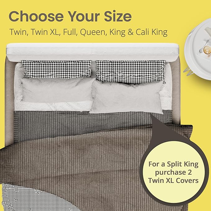 SafeRest Waterproof Mattress Protector King Size – Absorbent Breathable Soft Fitted Bed Cover with 18" Deep Stretchable Pockets – Machine Washable King Mattress Cover