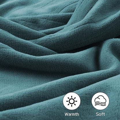 Heated Electric Blanket 62"x84" Twin Size, Soft Coral Fleece Electric Blanket with 4 Heating Levels & 10 Hours Auto-Off,Fast Heating, Warm Cozy, Machine Washable for Home & Office - Teal