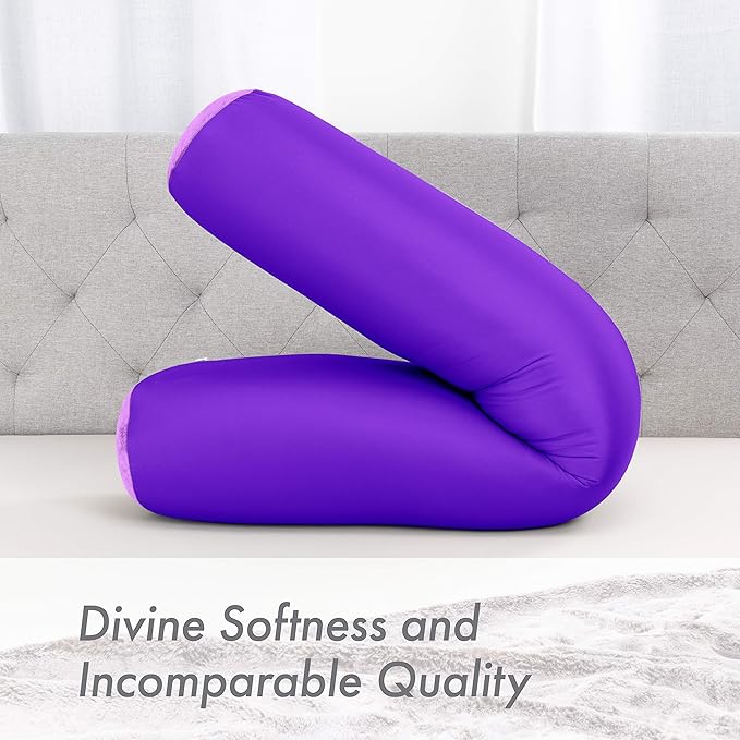 Case Only - Body Pillow Cover Stylish Silky Super Soft - 85% Spandex/ 15% Nylon Blend, Beauty - Breathable Pillowcase - Gentle on Hair Size 48 X 8, Dark Landaner