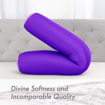 Case Only - Body Pillow Cover Stylish Silky Super Soft - 85% Spandex/ 15% Nylon Blend, Beauty - Breathable Pillowcase - Gentle on Hair Size 48 X 8, Dark Landaner