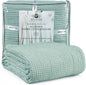 HILLFAIR 100% Cotton Blanket- 120"x120" XXL Oversized King Bed Blankets- Family Size 10 ft x 10 ft Big- Waffle Blankets, All Season Soft Breathable Extra Large King Cotton Blanket for Bed: Sage