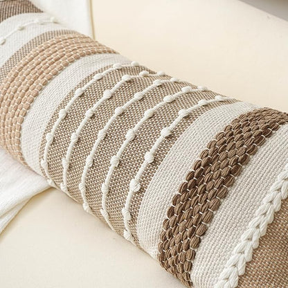 BlissBlush Brown Decorative Lumbar Pillow Cover 14x36 Boho Long Body Pillow for Bed Farmhouse Lumbar Throw Pillow for Couch Modern Accent Textured Throw Pillowcase