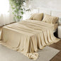 URBANHUT 100% Egyptian Cotton Sheets - 1000 Thread Count Queen Sheet Set (4Pc), Sateen Weave Luxury Hotel Sheets - Fits Upto 16" Mattress - Sand(Beige)