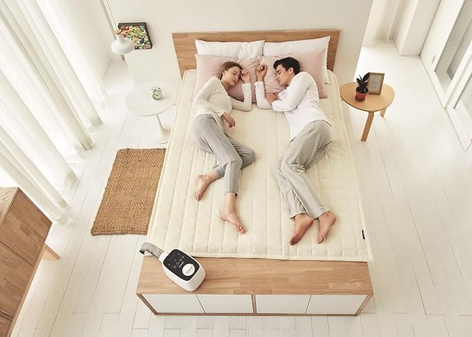 EQM 350, King – EMF-Free Water Heated Mattress Pad – Dual Temperature Control – Non-Electric Bed Warmer – Eco-Friendly – Helps Soothe & Relieve Stress, Muscle Soreness, & Tension