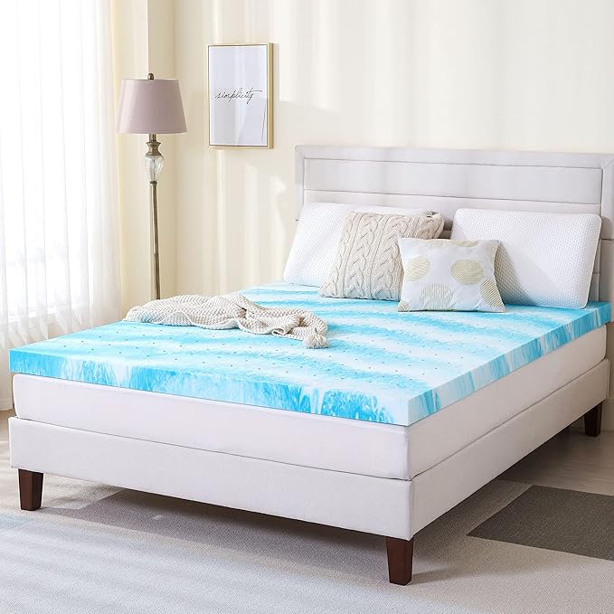 EGO Topper 2 Inch Twin XL Memory Foam Mattress Topper, Gel Foam Mattress Topper for Pressure Relief, Ventilated Design Bed Topper in a Box, CertiPUR-US Certified, 38"×80", Medium