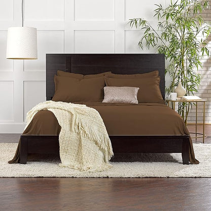 Queen Pillowcases by Pure Bamboo, Genuine 100% Organic Viscose Derived from Bamboo, Luxuriously Soft & Cooling, Double Stitching, Envelope Closure (2 Queen Pillowcases, Coconut Husk)