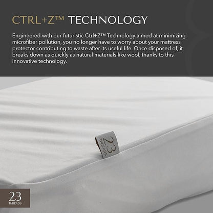 23 Threads K161 Series Soft Waterproof Noiseless Mattress-Protector Cover, Breathable, Fitted, Washable, with Ctrl+Z Technology, Mattress Not Included, 16 Inch Deep, Twin