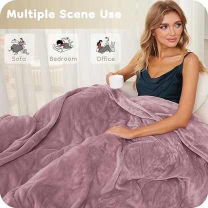 Electric Heated Blanket Full Size 72×84, Breathable & Luxurious Flannel, Soft Warm Gift with Over-Heat Protection,4 Heating Levels & 10 H Auto Shut Off, Machine Washable, Purple