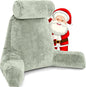 Husband Pillow XXL Reading Pillow for Bed Backrest with Arms - Desert Sage Adult - Unmatched Support Pillow for Sitting Up in Bed - Shredded Memory Foam Comfy Microplush Cover & Detachable Neck Roll