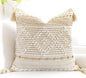 BlissBlush Cream White Boho Throw Pillow Cover 20X20, Boho Woven Textured Pillow Cover, Neutral Pillow Cover, Sofa Couch Bed Farmhouse Lumbar Pillow (Cover ONLY)