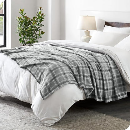 Bare Home Fleece Blanket - Full/Queen - Ultra-Soft Lightweight for Bed, Sofa, and Couch - Luxury Microplush - Cozy Warm Blanket (Full/Queen, Tartan Plaid)