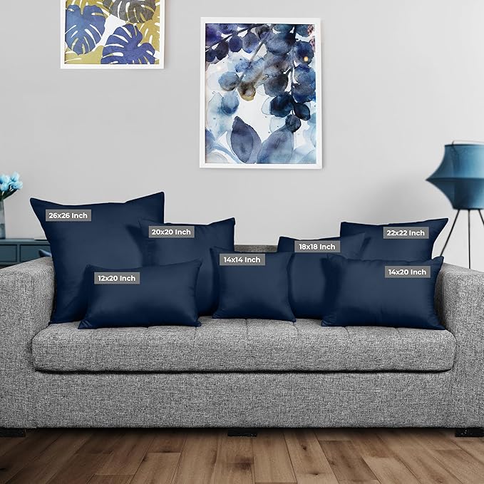 Utopia Bedding 26x26 Pillow Inserts, Set of 2, Navy – Indoor Decorative Throw Pillows for Bed, Sofa & Couch – Soft, Supportive & Fluffy Cushion Inserts
