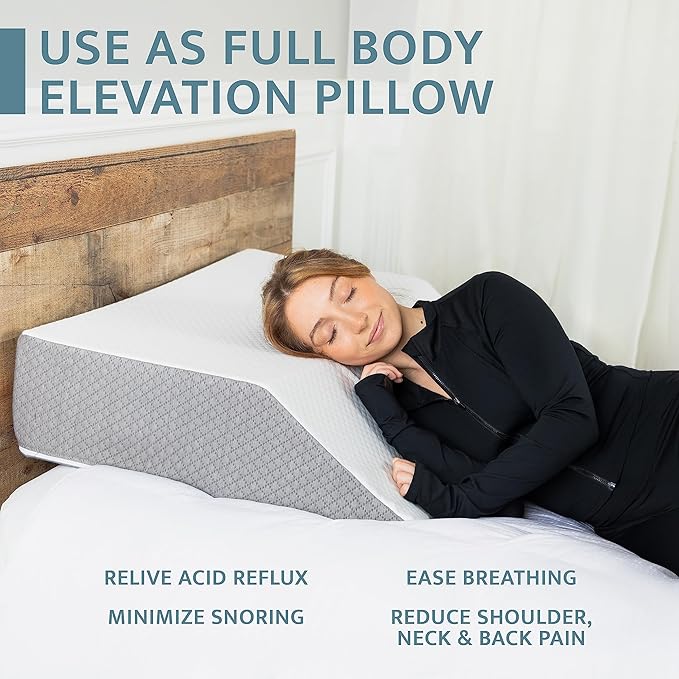 Kölbs Extra Wide Leg Elevation Pillow, Chic Jacquard Cover, XL and Wide for More Comfort Bed Wedge Pillow for Legs, Leg, Knee, Ankle Elevation Post Surgery