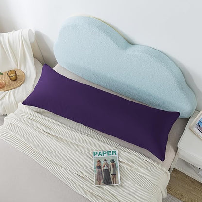 Ubauba Memory Foam Body Pillow with Cover, Full Large Body Pillows Insert for Adults with Envelope Closure Pillowcase, Firm & Fluffy Long Bed Pillows for Sleeping (20x54 inch, Purple)