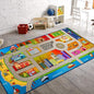Booooom Jackson Kids Car Rug 39x79 inch, Car Mat for Kids Toy Cars,Road Carpet Playmat Rug,Buildings Parking Helipad Printed on,Non-Slip Play Race Track Carpet for Play Room Bedroom