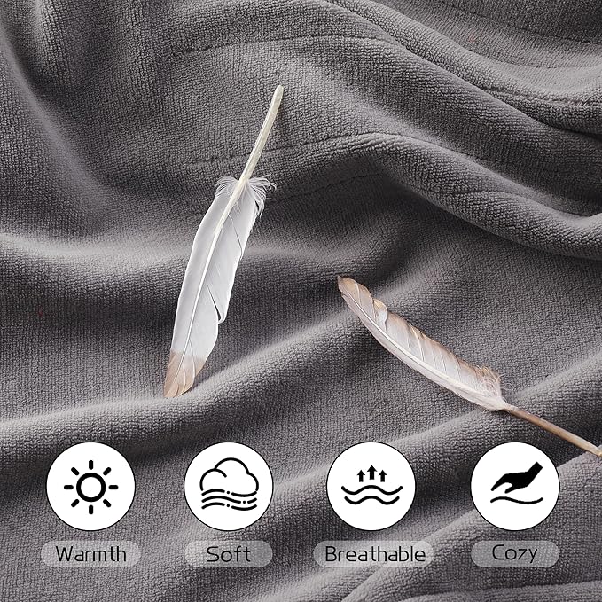 Electric Heated Blanket 72"x84" Full Size, Soft Coral Fleece with 4 Heating Levels and 10 Hours Auto-Off, Machine Washable, Cozy Plush Fabric for Home, Light Gray