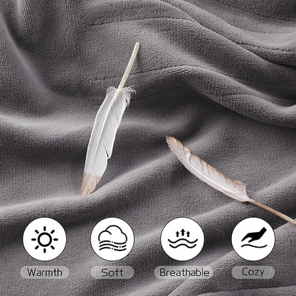 Electric Heated Blanket 72"x84" Full Size, Soft Coral Fleece with 4 Heating Levels and 10 Hours Auto-Off, Machine Washable, Cozy Plush Fabric for Home, Light Gray