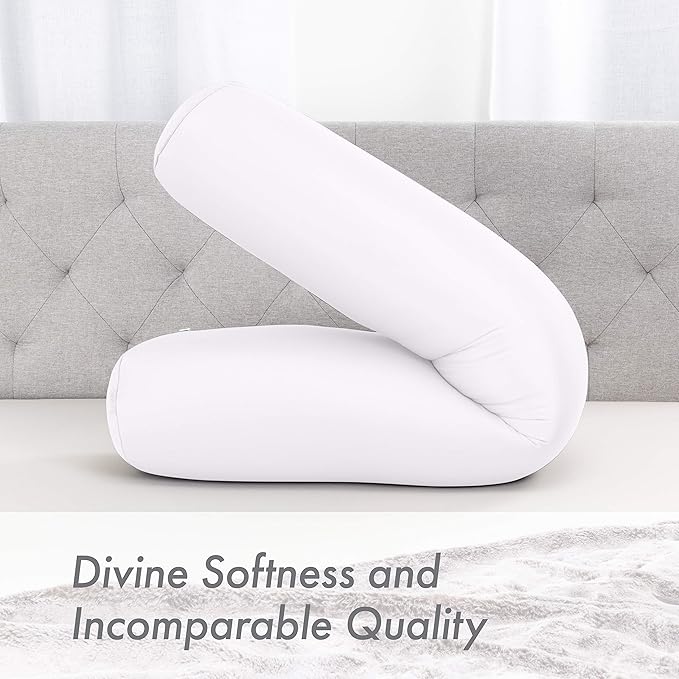 Case Only - Body Pillow Cover Stylish Silky Super Soft - 85% Spandex/ 15% Nylon Blend, Beauty - Breathable Pillowcase - Gentle on Hair Size 48 X 8, White