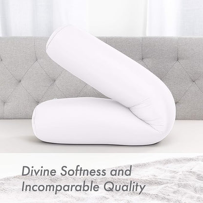 Case Only - Body Pillow Cover Stylish Silky Super Soft - 85% Spandex/ 15% Nylon Blend, Beauty - Breathable Pillowcase - Gentle on Hair Size 48 X 8, White