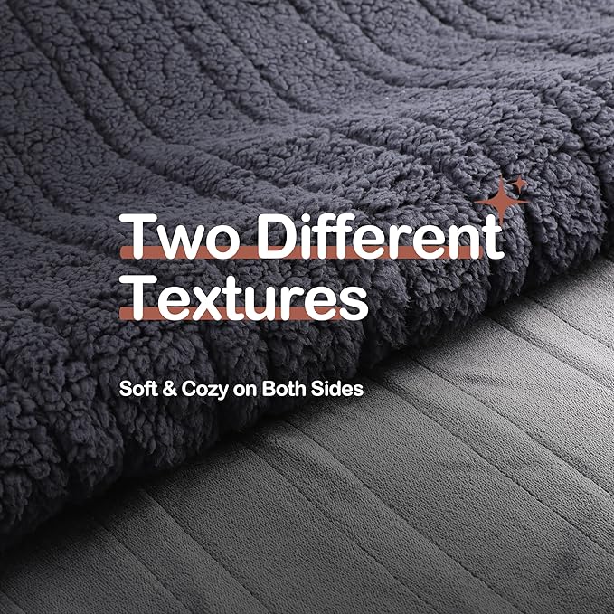 Heated Blanket Full Size Electric Blanket 72" x 84" with 5 Levels Heating & 10Hs Auto Off, Silky Microplush Flannel & Warm Sherpa Fabric, Machine Washable, Great Christmas Birthday Gifts, Dark Gray