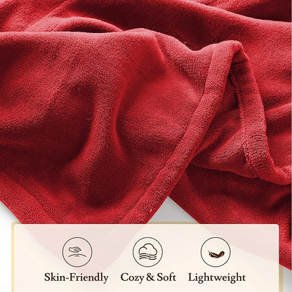 Electric Heated Blanket 72"x84" Full Size - 4 Heat Levels, 10H Auto Shut Off, Ultra-Soft Coral Fleece Heated Blanket with Overheat Protection, Fast Heating, Machine Washable - Red