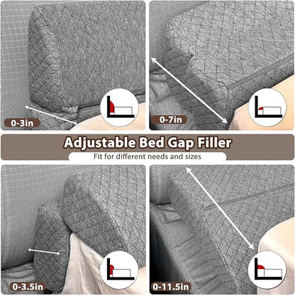 4 Modes Pillow Wedge for Headboard Gap, Foldable Bed Wedge Pillow, Bed Gap Filler King Size Fill The Gap (0-7"), Mattress Gap Filler Long Pillow Between Headboard and Mattress