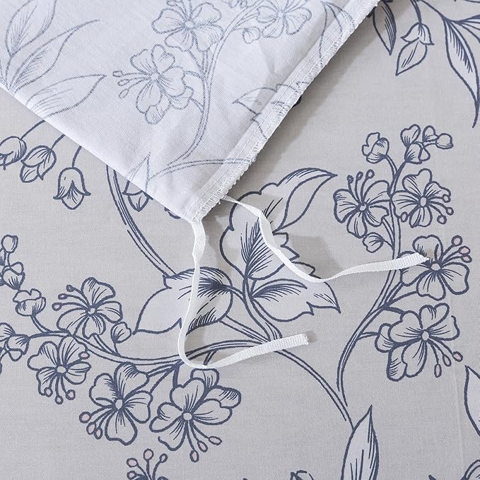 FADFAY Duvet Cover Set Twin Vintage Peony Floral Bedding Shabby Khaki Floral Quilt Cover Set Rustic Farmhouse Bedding 100% Cotton Ultra Soft Comforter Cover with Hidden Zipper Closure 3Pcs, Twin Size